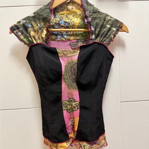 ganteb’s Tops - Rare mesh/corset style women’s vintage top